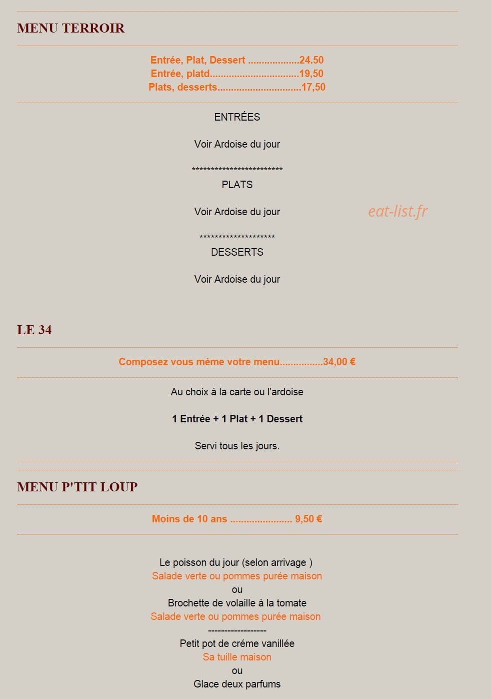 L’Oranger — carte page 4