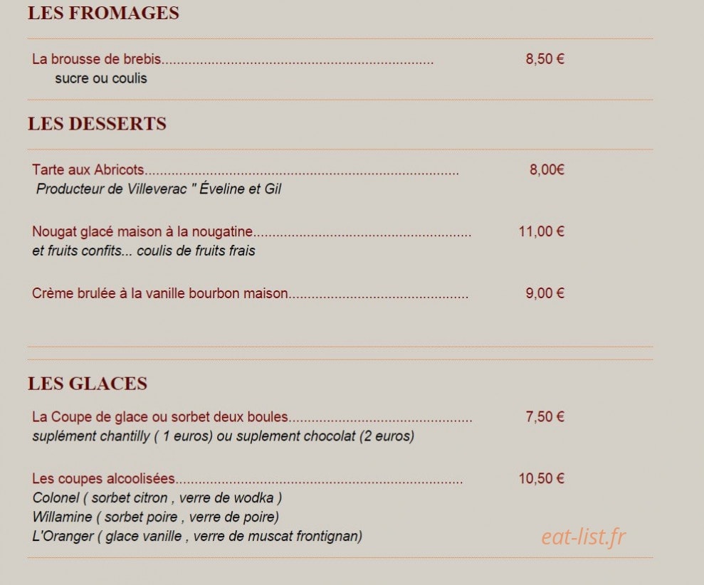 L’Oranger — carte page 3