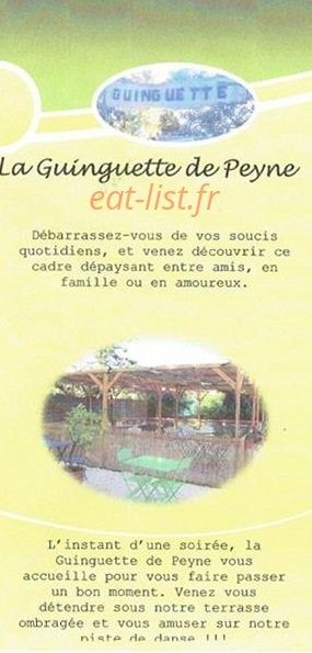 La Guinguette de Peyne — carte page 1