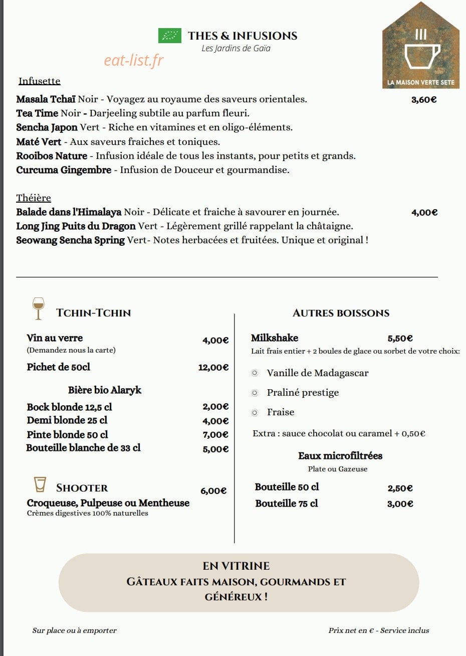 La Maison Verte — carte page 5