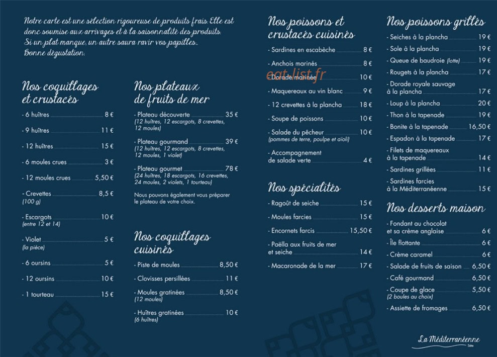 La Méditerranéenne — carte page 1