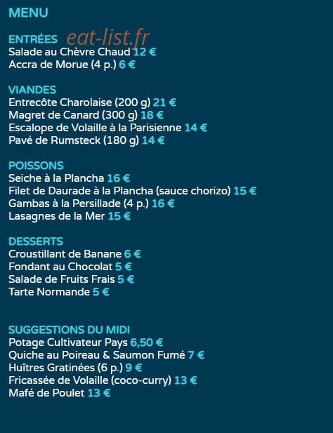La Table de Marceline — carte page 1