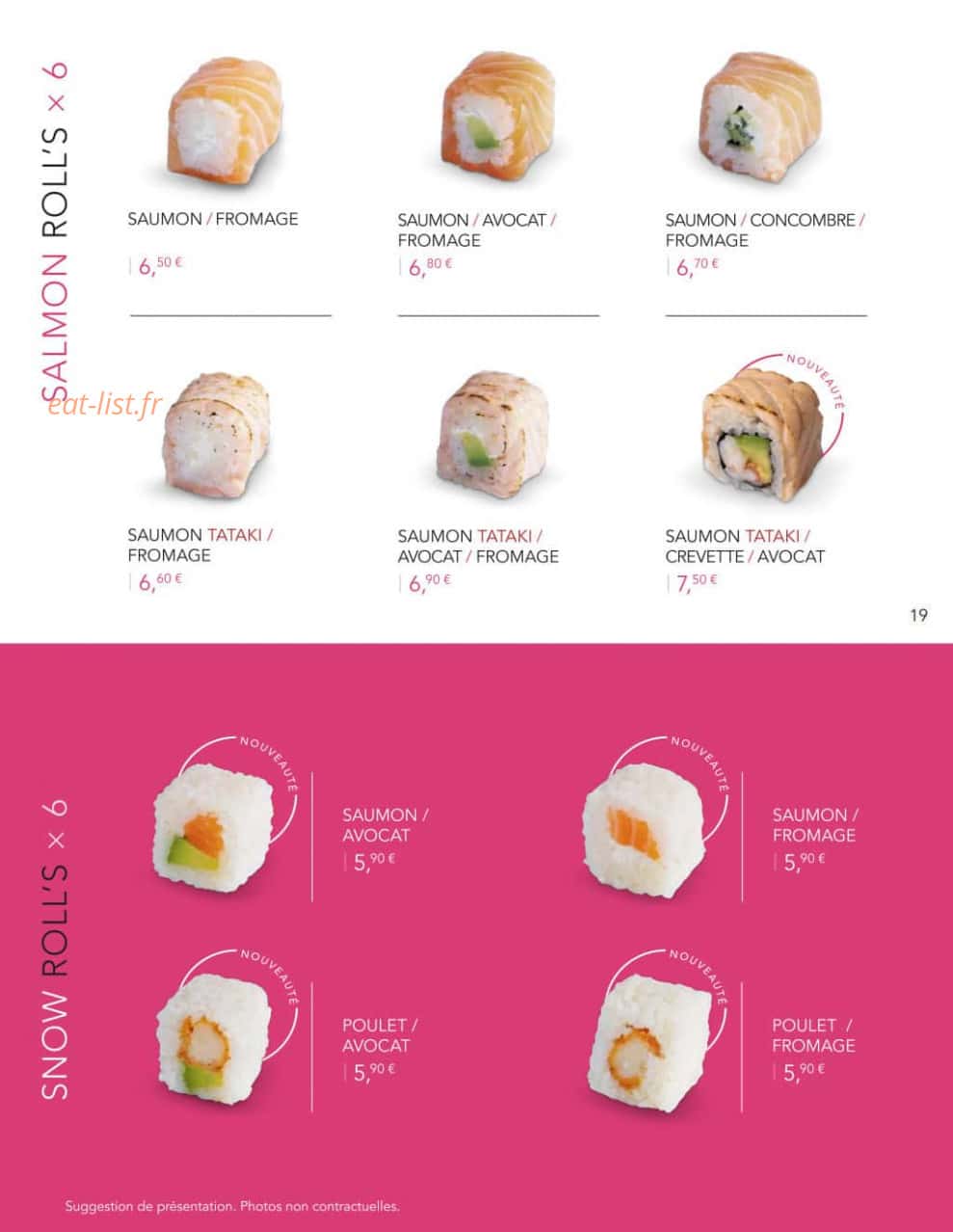 Lady Sushi — carte page 16