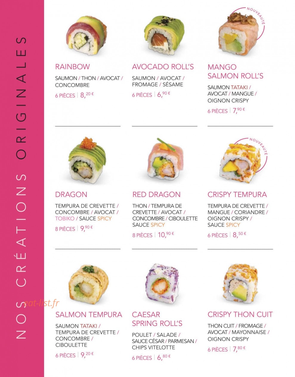 Lady Sushi — carte page 17