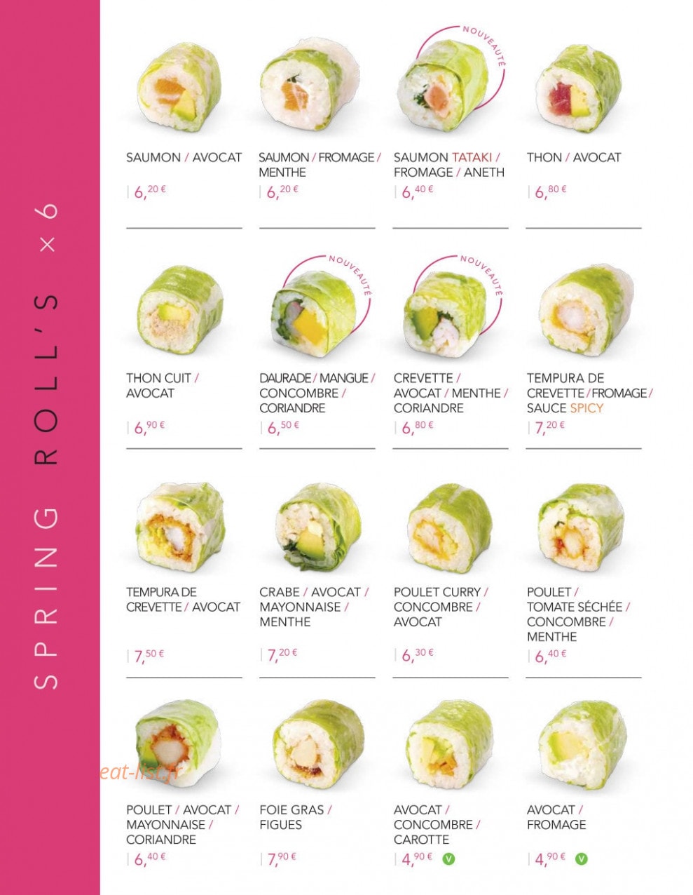 Lady Sushi — carte page 15