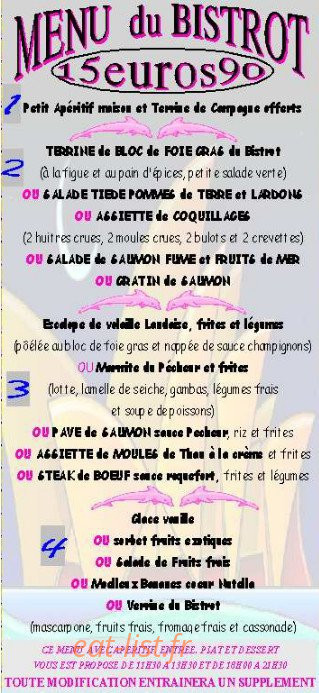 Le Bistrot de l'Horloge — carte page 5