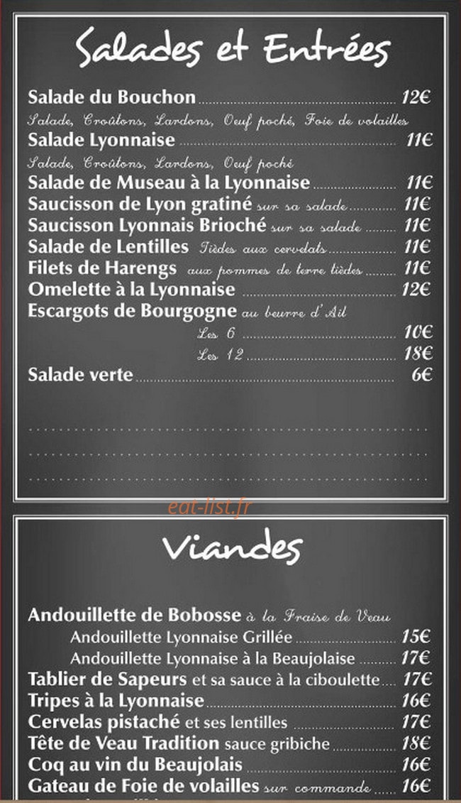Le Bouchon Lyonnais de Sète — carte page 2