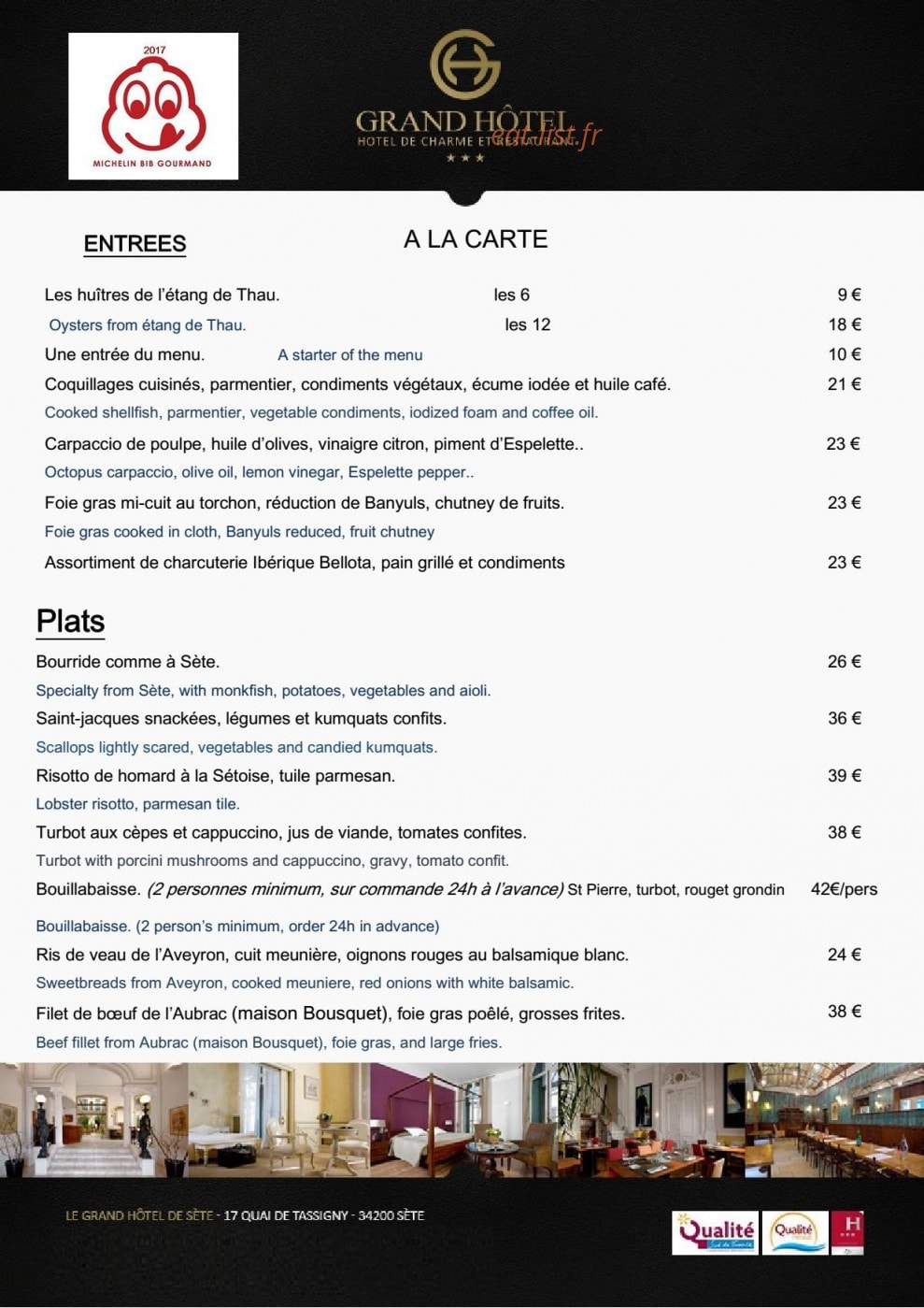 Le grand Hôtel — carte page 1