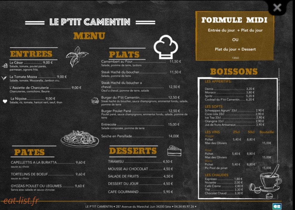 Le P’tit Camentin — carte page 1