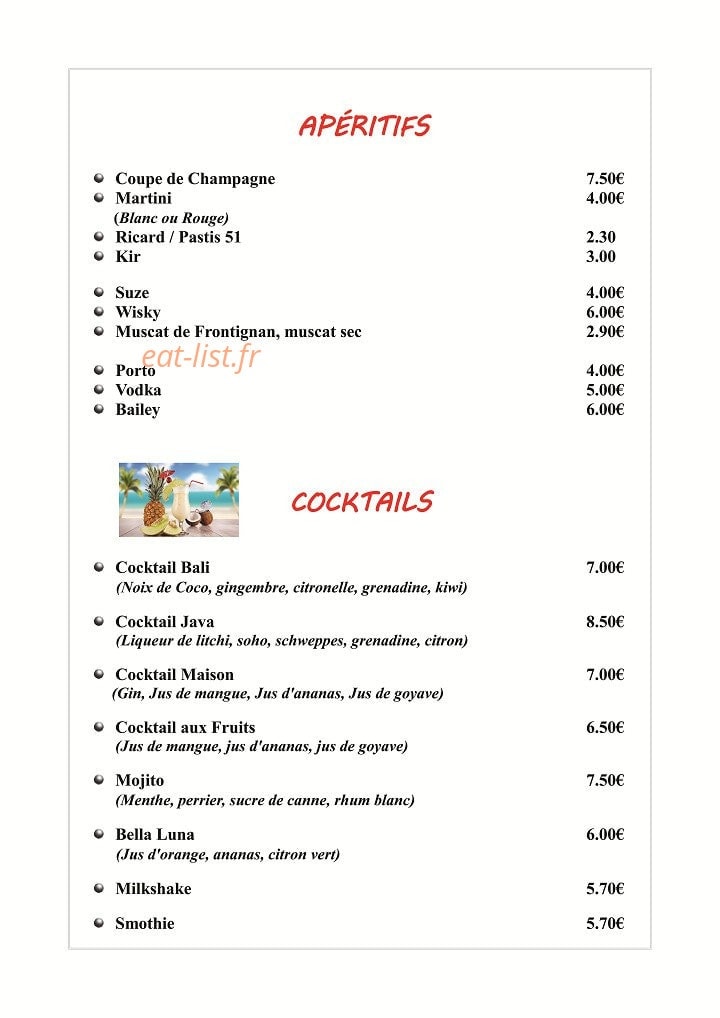 Les jardins de bali — carte page 2
