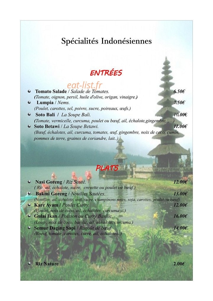 Les jardins de bali — carte page 4