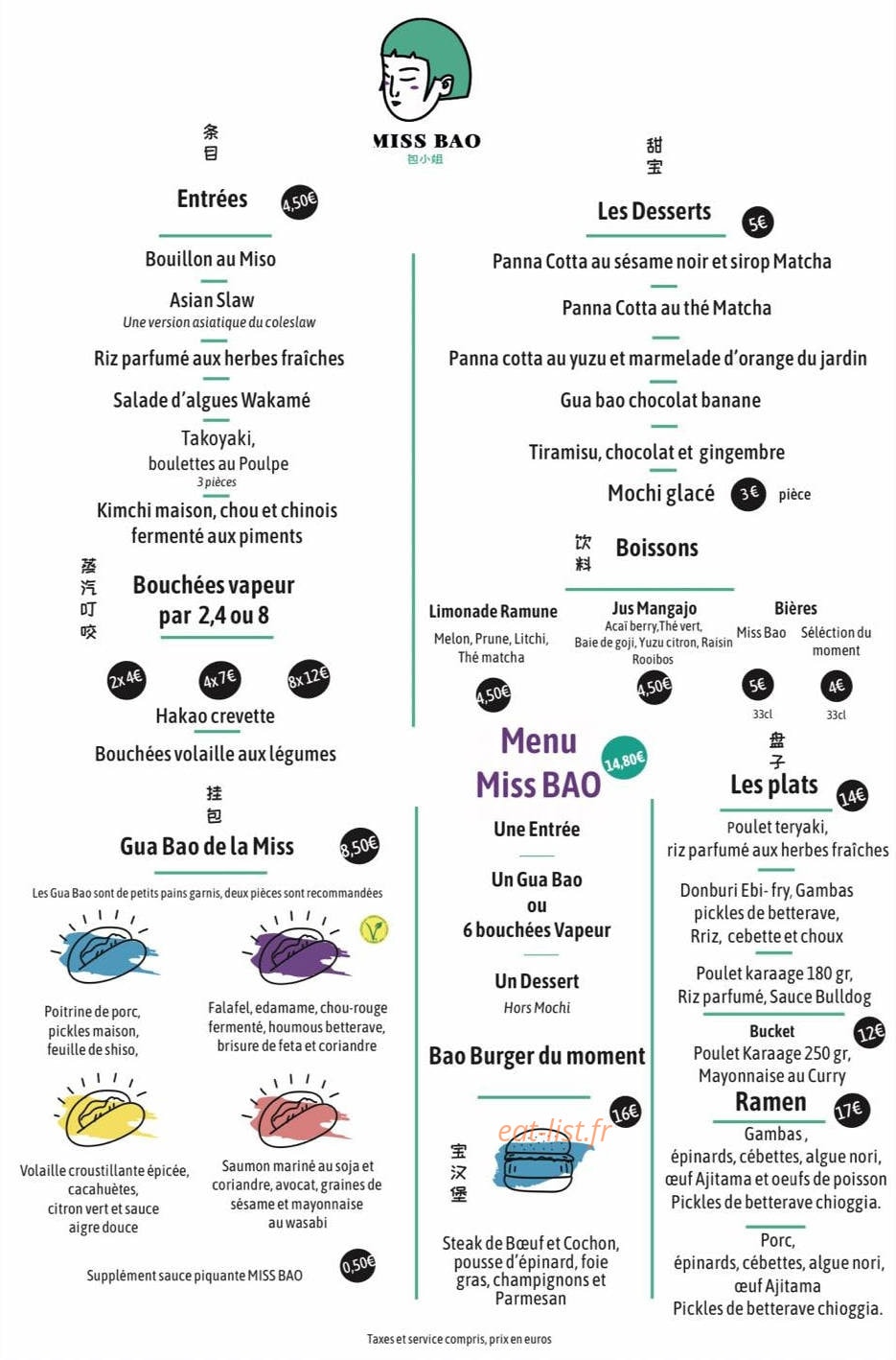 Miss Bao — carte page 1