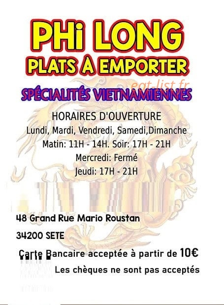 Phi Long Plats À Emporter — carte page 1