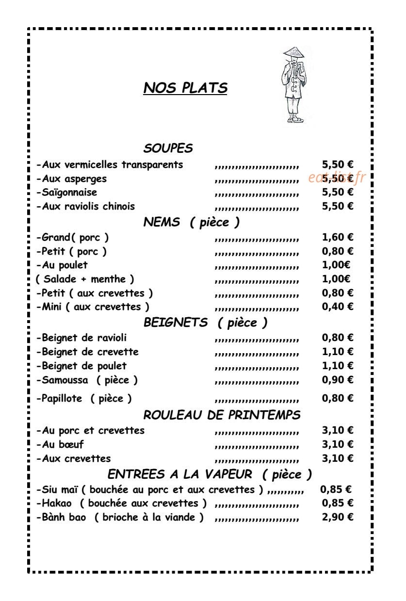 Saveurs d'Asie — carte page 3