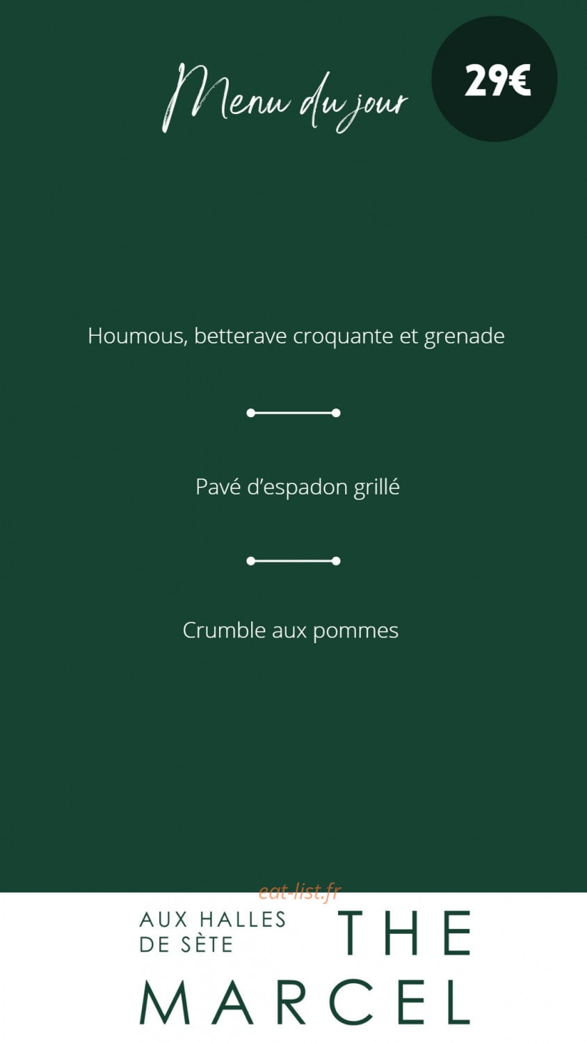 The Marcel aux Halles — carte page 1