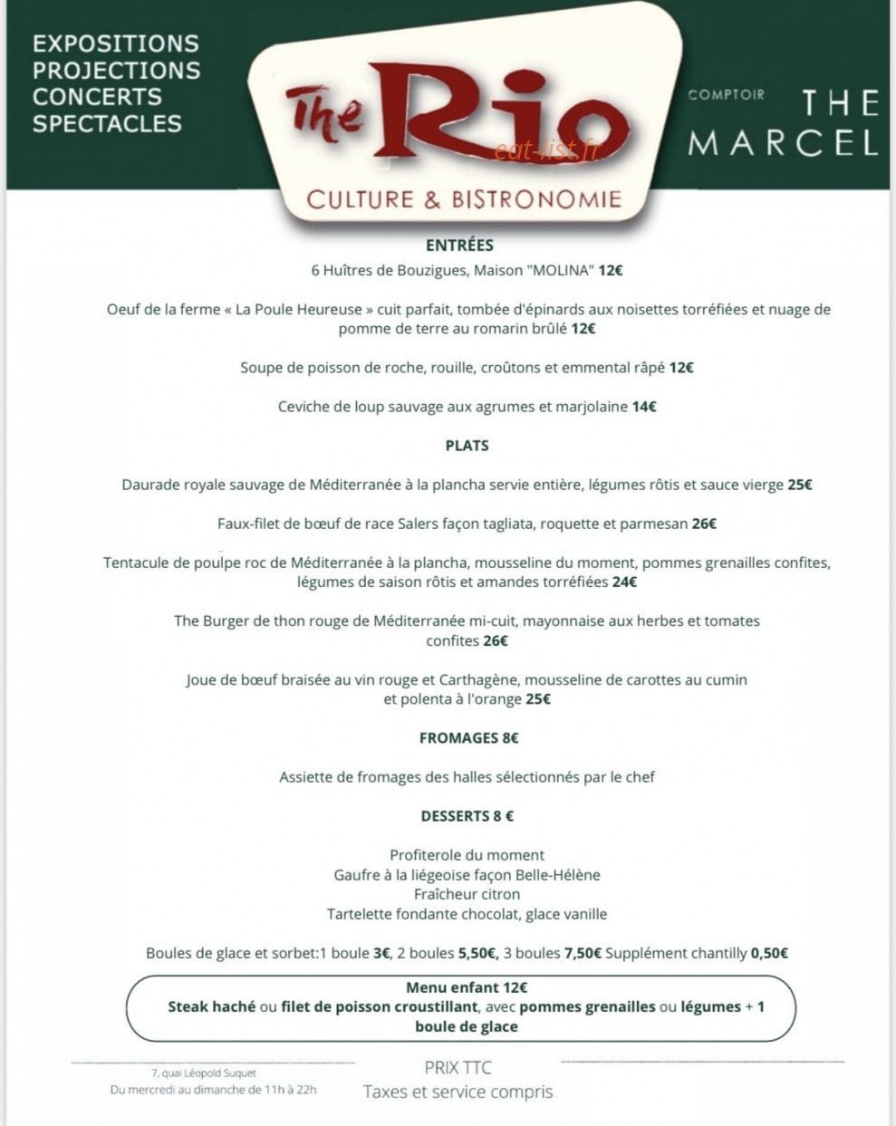 The Rio — carte page 1