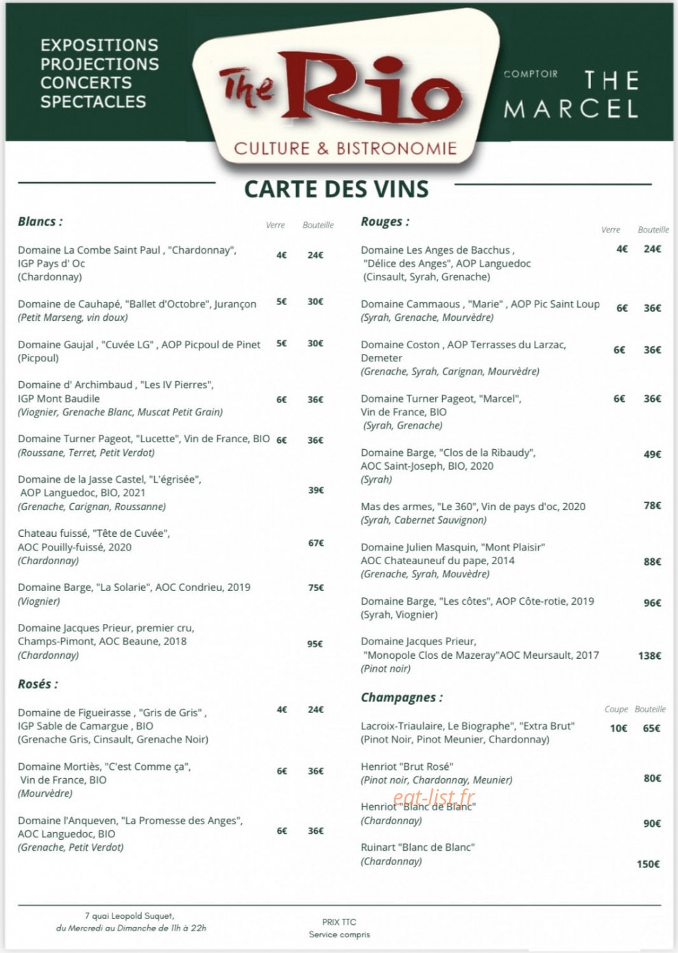 The Rio — carte page 2