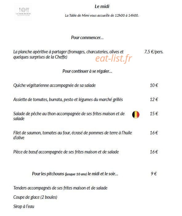 La Table de Mimi — carte page 2