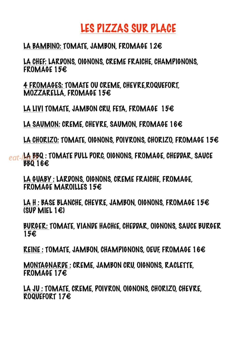 La Bistronerie — carte page 5