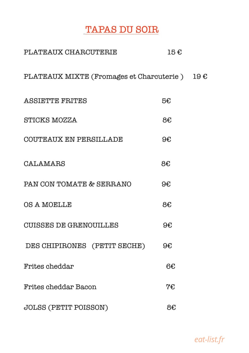 La Bistronerie — carte page 3