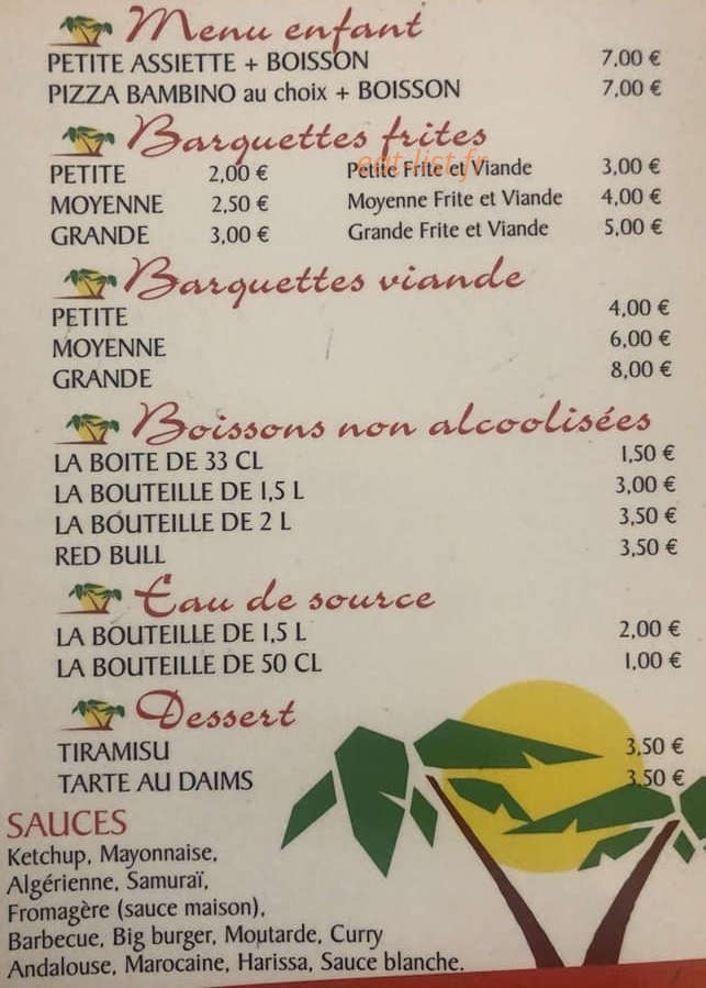 Délice Kebab — carte page 2