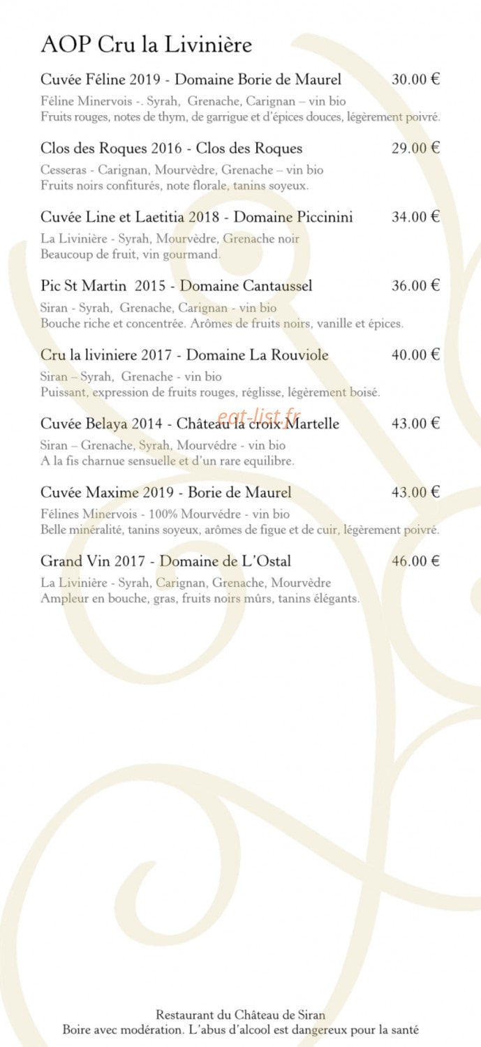 Chateau de Siran — carte page 6