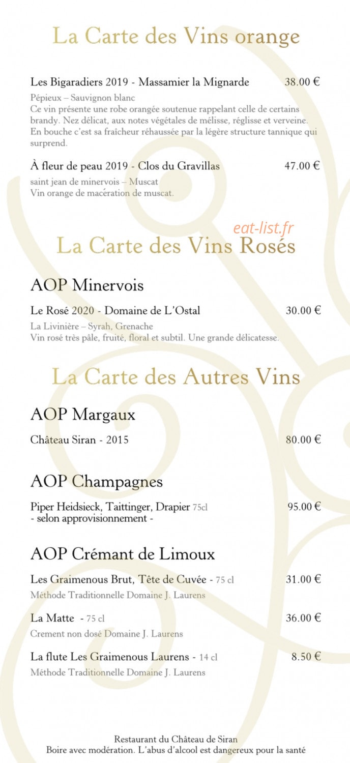 Chateau de Siran — carte page 10