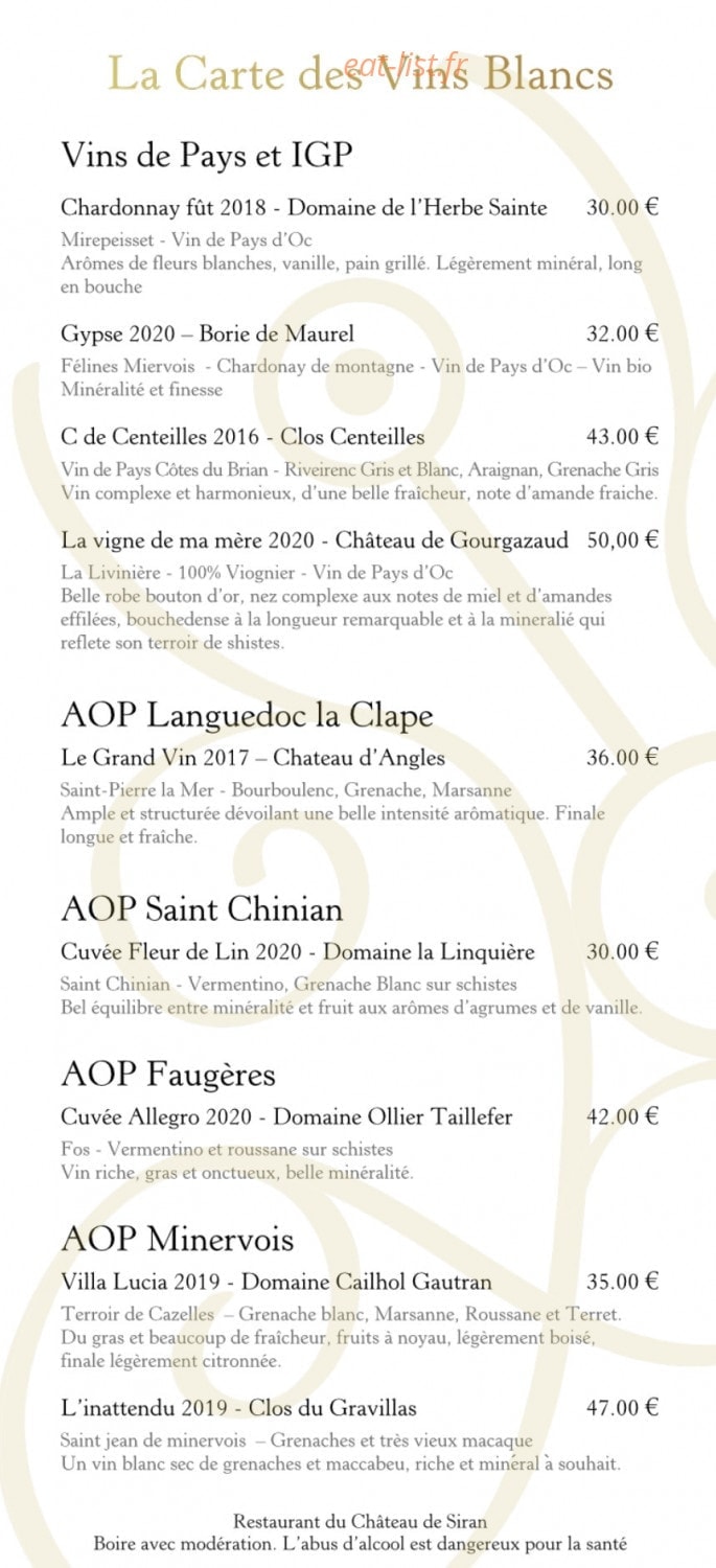 Chateau de Siran — carte page 8