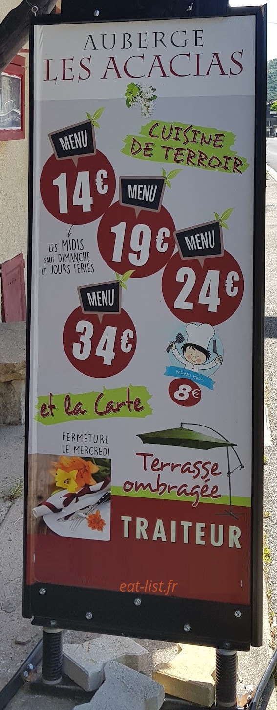 Auberge les Acacias — carte page 2