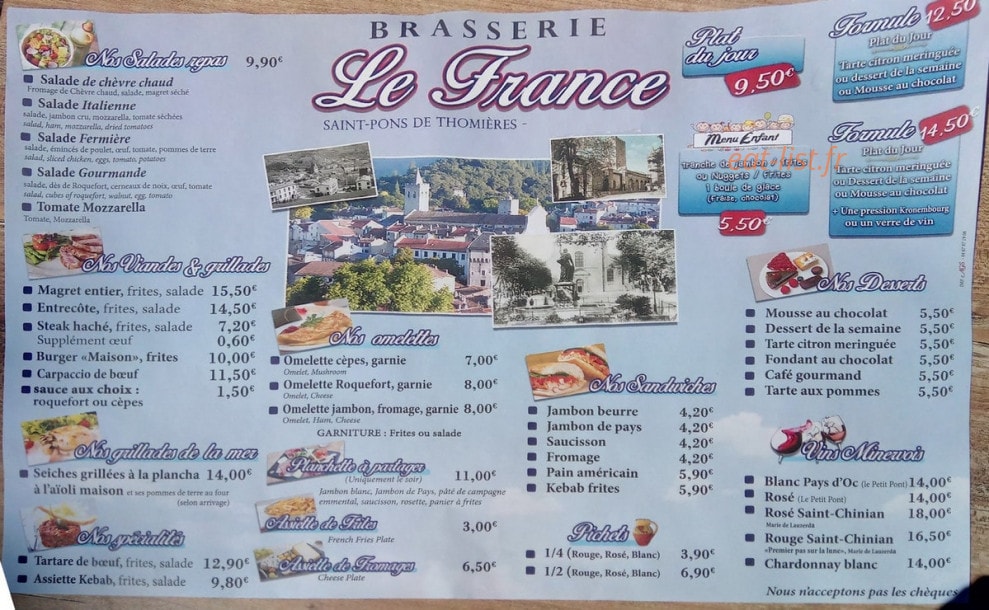 Cafe de france — carte page 1