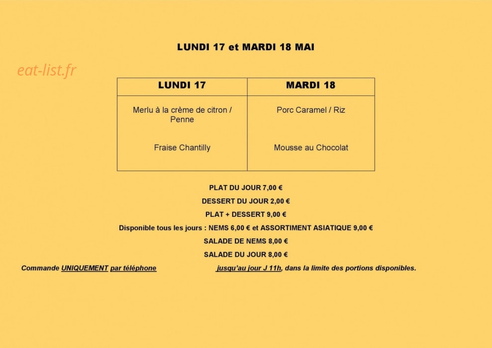 Chez Michou — carte page 1