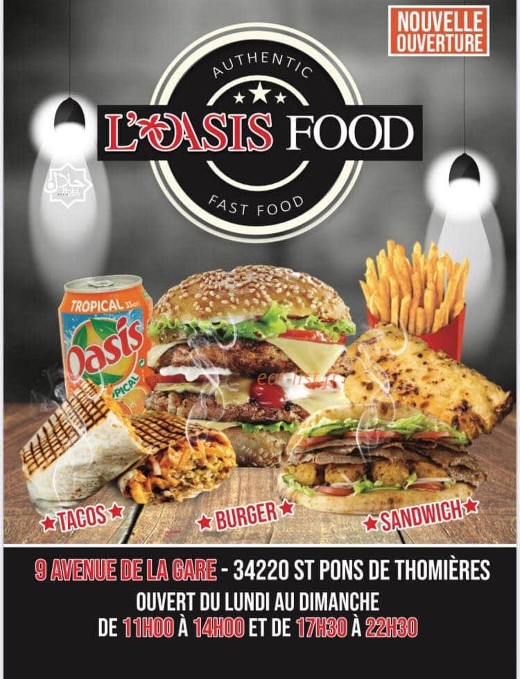L’Oasis Food — carte page 1