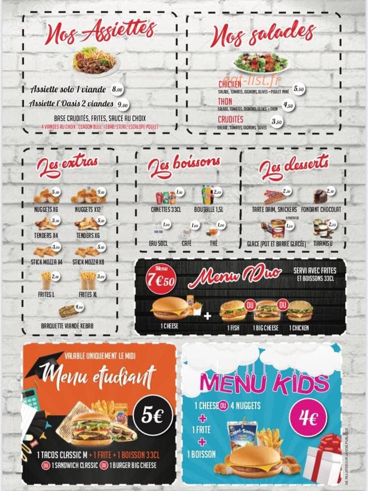 L’Oasis Food — carte page 3