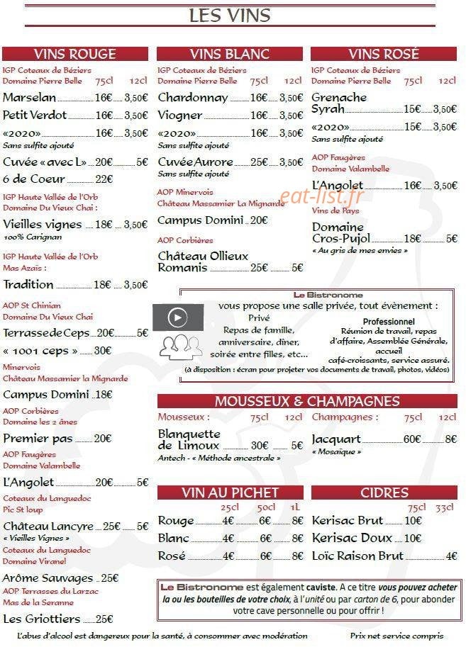 Le Bistronome — carte page 5
