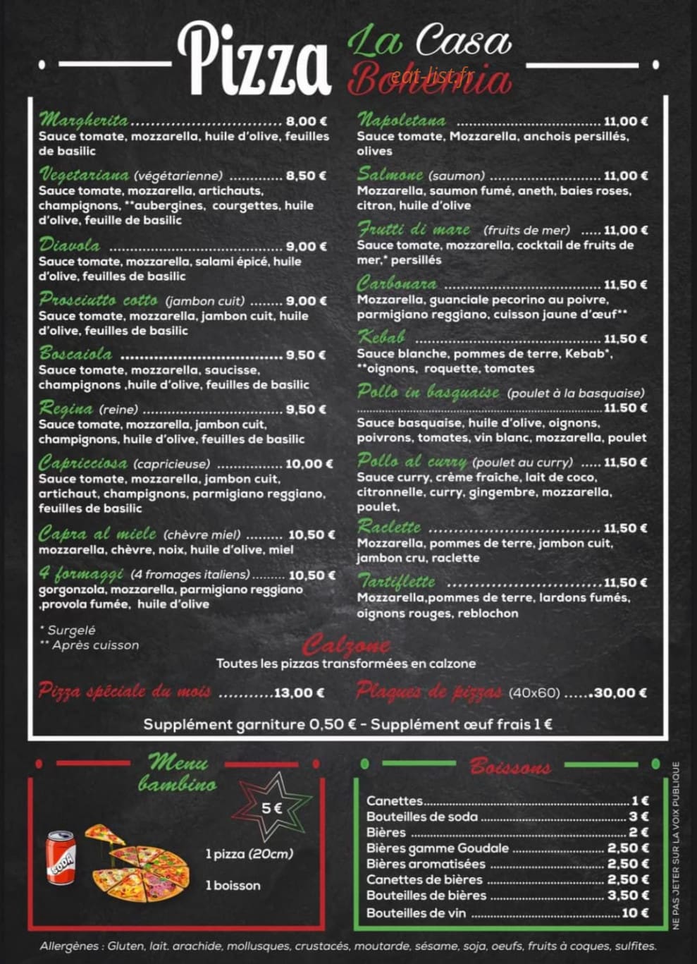 La Casa Bohemia — carte page 2