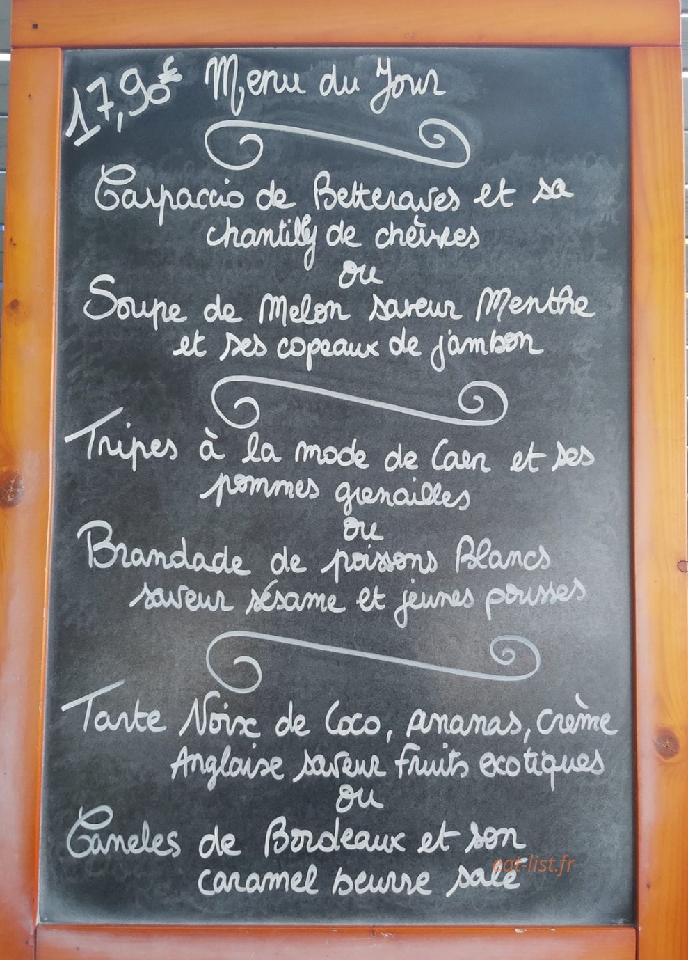 La brasserie — carte page 1