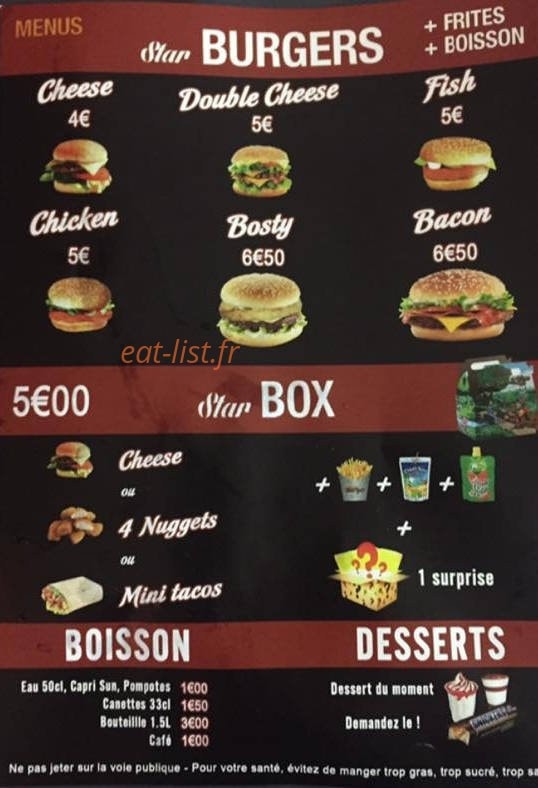 Tacos Burger — carte page 4