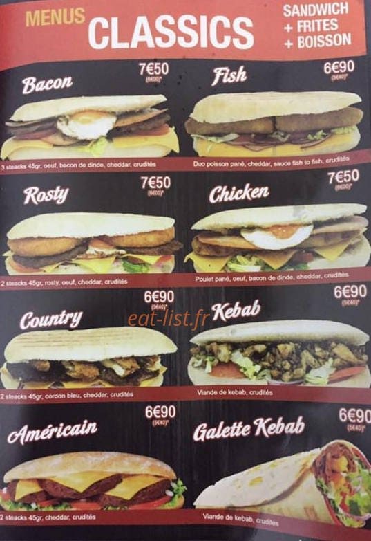 Tacos Burger — carte page 3