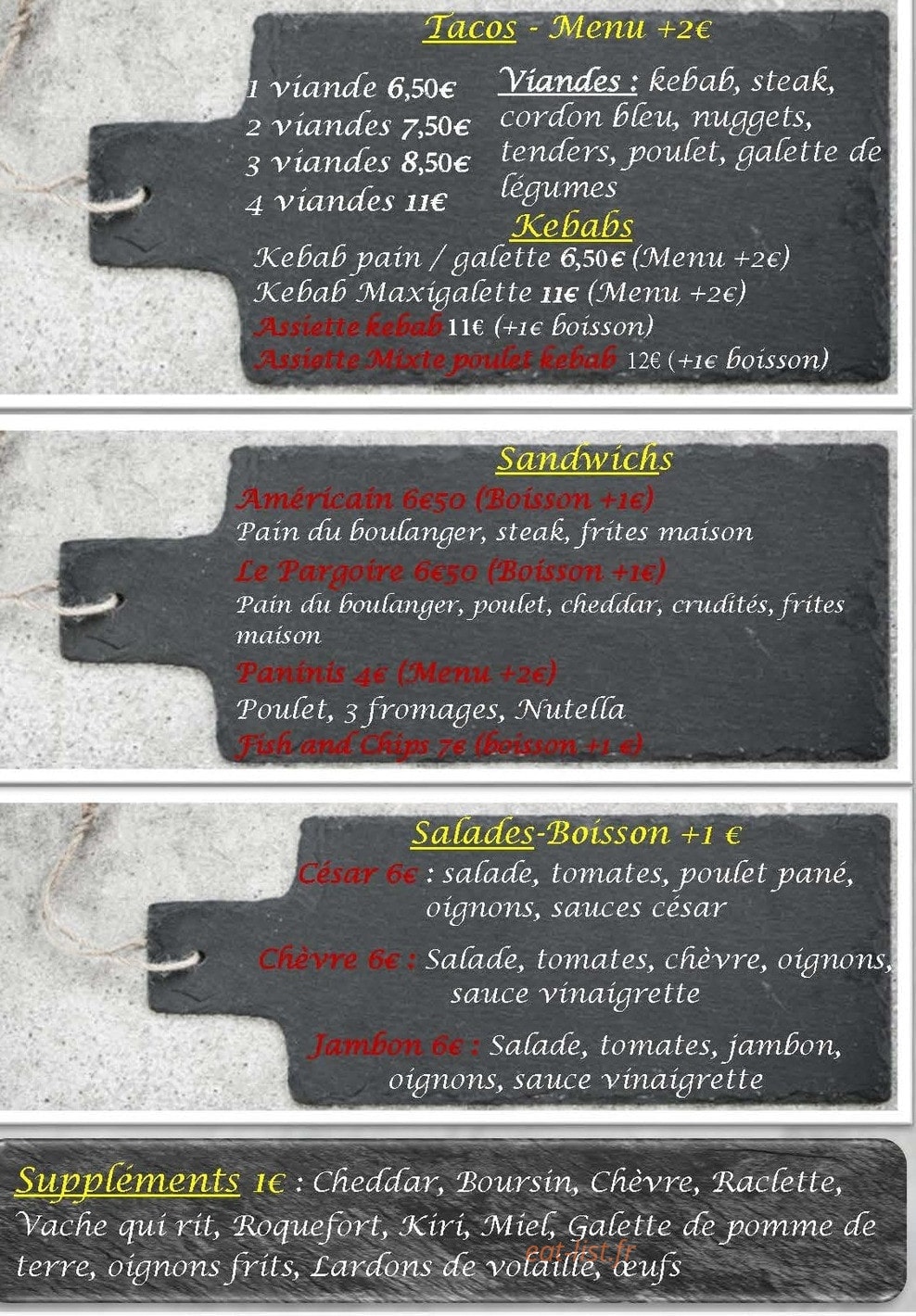 ll''tacos — carte page 3