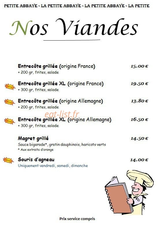 La Petite Abbaye — carte page 4