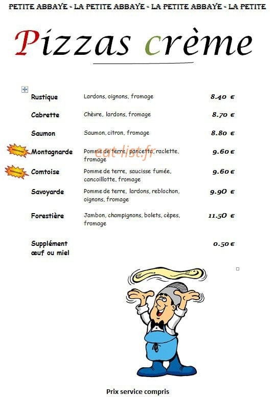 La Petite Abbaye — carte page 6