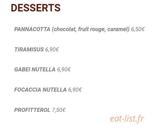 Il Pizzaiolo — carte page 1