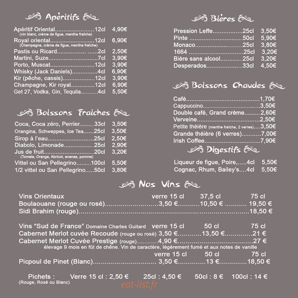 L'Arabesque — carte page 3