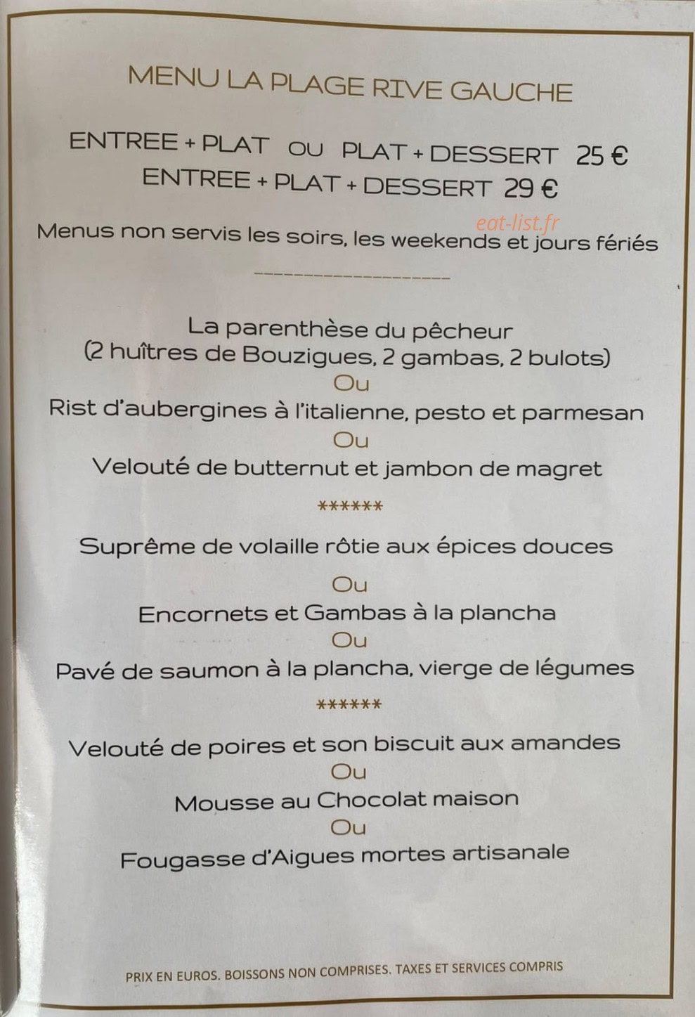 La Plage Rive Gauche — carte page 4