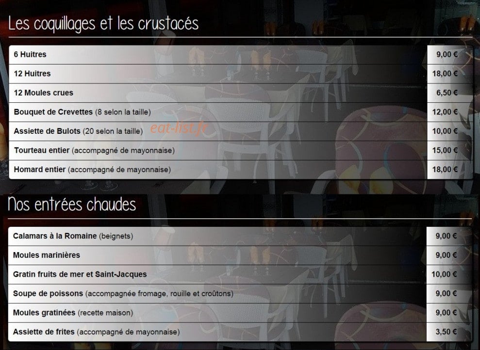 Le Bilig's — carte page 1