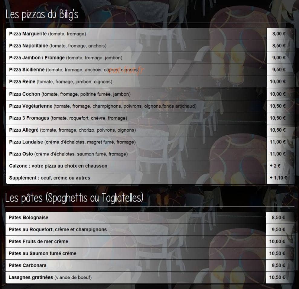 Le Bilig's — carte page 4