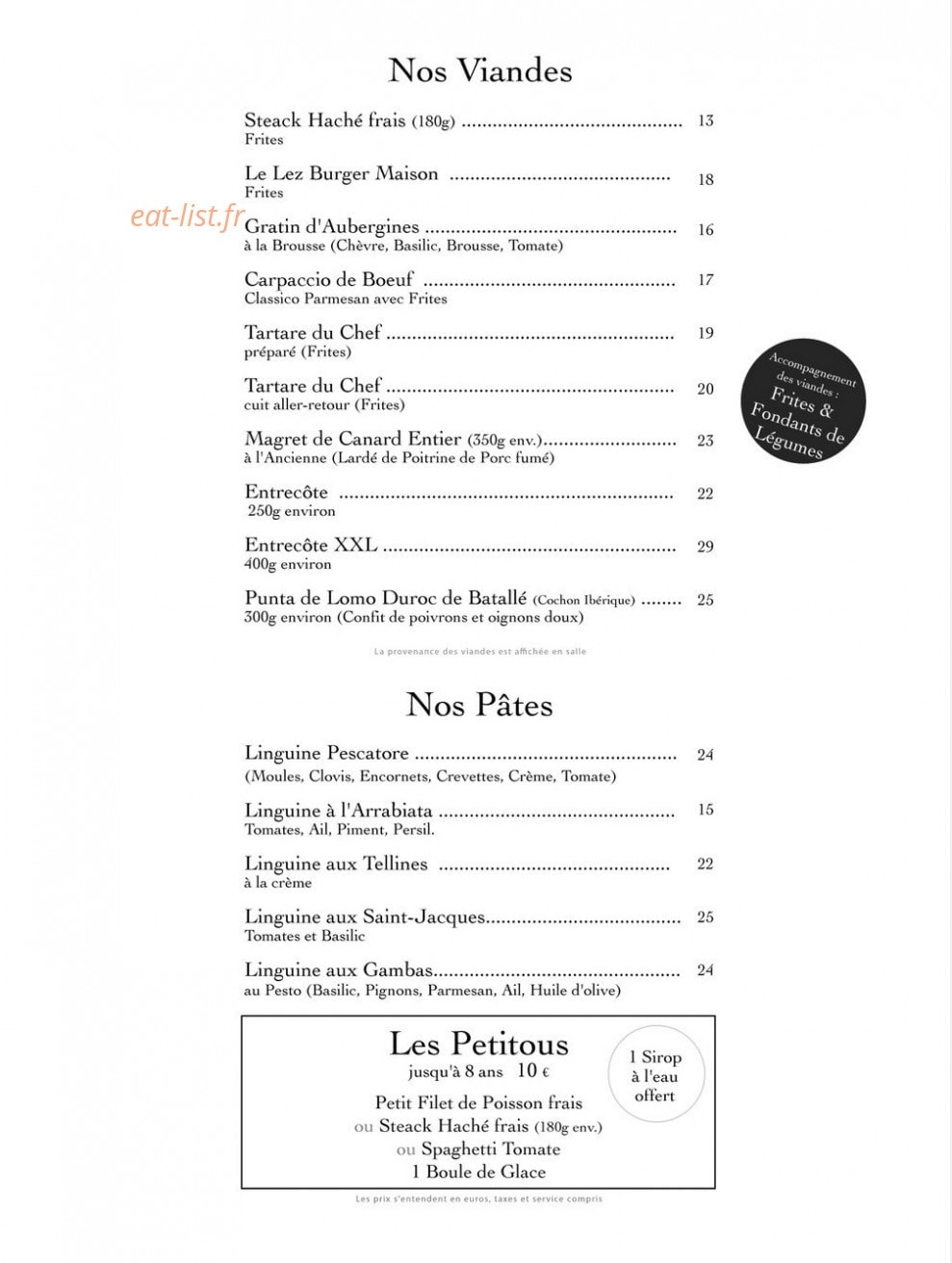 Le Petit Lezard — carte page 6