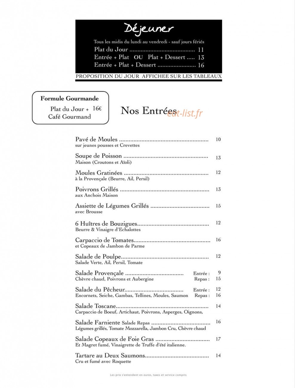 Le Petit Lezard — carte page 3