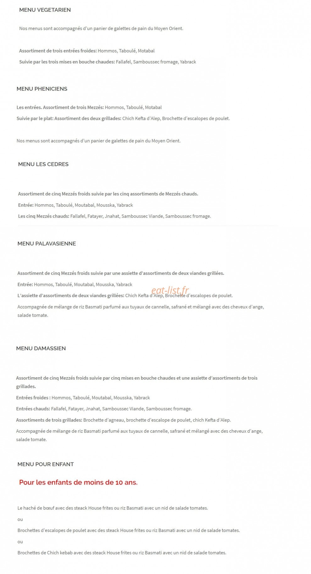 Les Cèdres du Liban — carte page 4