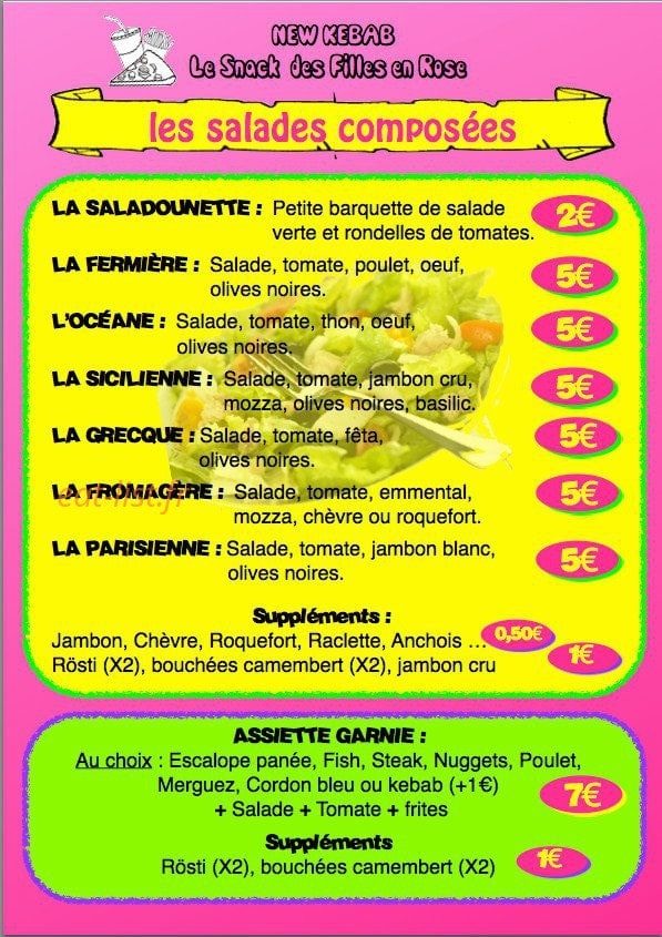 New kebab — carte page 1